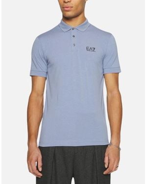 Armani Emporio Ea7 8Npf04 Pjm6Z Polo T Shirts Jersey Cotton Top Summer Tee - Blue