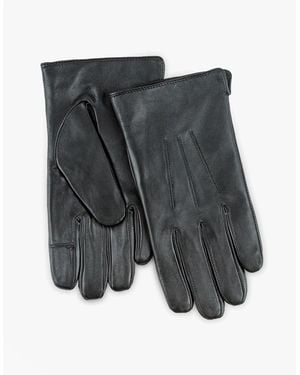 Totes Isotoner Smartouch Water Repellent 3 Point Leather Gloves - Grey
