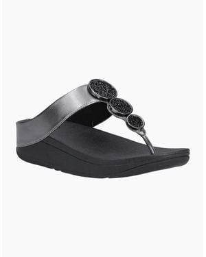 Fitflop Halo Polyurethane Pewter Sandals - White