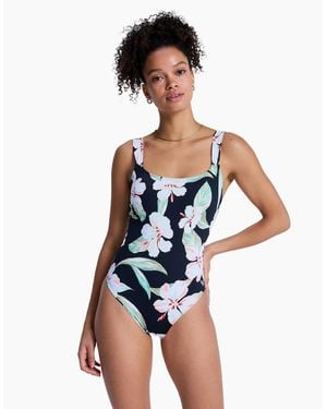 Roxy Printed Essential 1 Piece Swimsuit - Blue