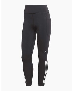 adidas Dailyrun 3S High Rise Patterned Leggings - Blue