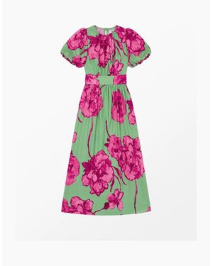 Ro&zo Petite Seraphina And Floral Puff Sleeve Dress - Pink