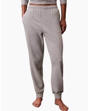 Calvin Klein Cotton Terry Lounge Jogging Bottoms, Heather - Grey