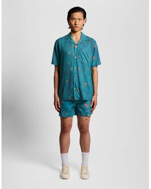 Lyle & Scott Goldfish Graphic Swim Shorts - Blue