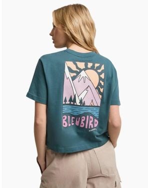 Bleubird Solace Cropped Short Sleeve T-Shirt - Blue