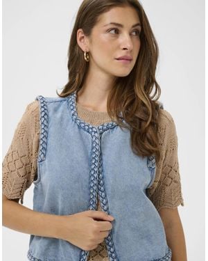 Cream Rinna Waistcoat - Blue