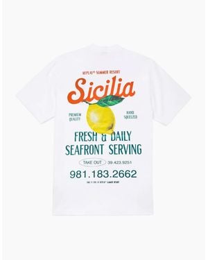 Replay Sicilia Lemon Vintage T-Shirt - White