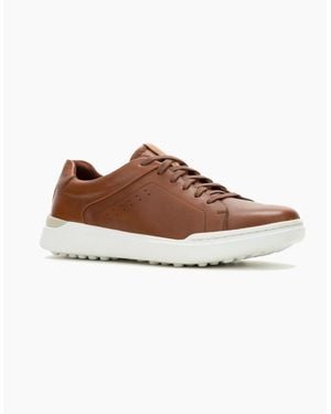 Hush Puppies Wes Leather Cognac Trainers - Brown