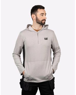 Caterpillar Coolmax Quarter Zip Hoodie Heather - Grey