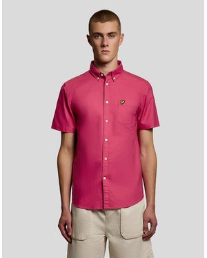Lyle & Scott Short Sleeve Oxford Shirt - Red