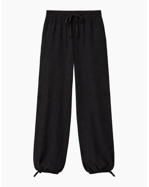 Ro&zo Cheesecloth Drawstring Cuffed Trousers - Black