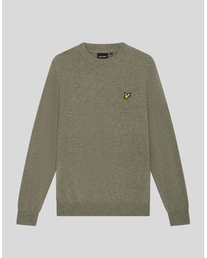 Lyle & Scott Lambswool Blend Crew Neck Jumper - Green