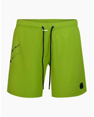 Philipp Plein Plein Sport Scratch Logo Long Swim Shorts - Green