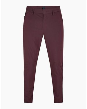 BOSS Kaito1 Solid Patterned Straight Chinos - Purple