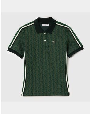Lacoste Fit Monogram Jacquard Polo Shirt - Green