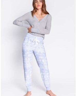 Pj Salvage Salvage Snowflake Cuffed Pant - White