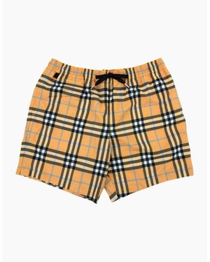 Burberry Check Drawcord Swim Shorts - Metallic