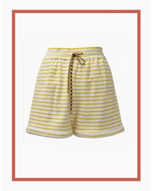Nooki Design Talinn Towelling Cotton Striped Shorts - White