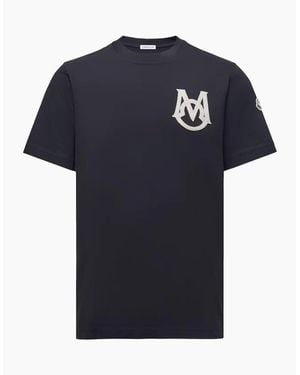 Moncler Branded Cotton T Shirt - Blue