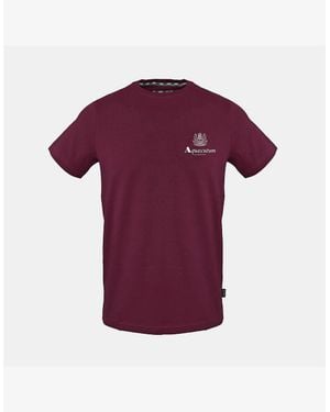 Aquascutum Printed Logo Crew Neck Short Sleeve T-Shirt - Purple