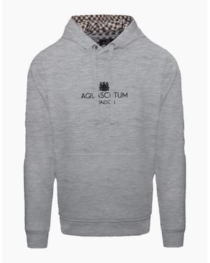 Aquascutum Hooded Neck Lacoste Lettering Sweatshirt - Grey