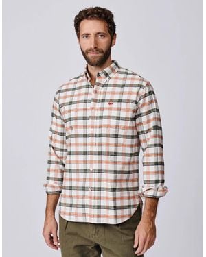 aubi Merton Brushed Oxford Button Down Shirt - Grey