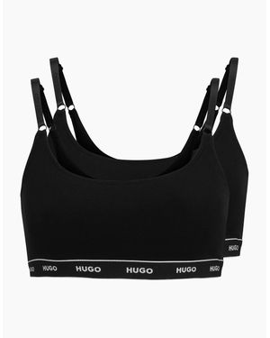 BOSS 2-Pack Classic Logo Bralettes - Black