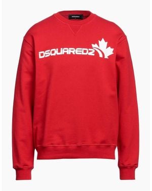 DSquared² Bold Maple Leaf Logo Sweatshirt - Red
