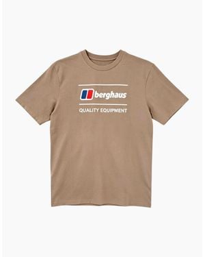 Berghaus T Shirt Quality Equipment Crew Neck Short Sleeve Summer Tshirt - Natural