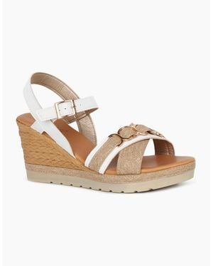 Lotus Solena Wedge Heel Sandals - Metallic