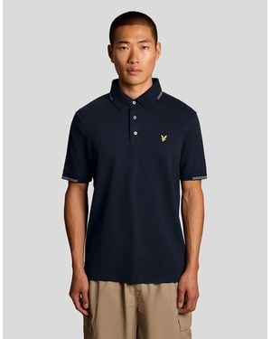 Lyle & Scott Fine Cotton Tipped Polo Shirt - Blue