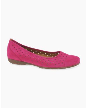 Gabor Ruffle Punched Detail Casual Shoes - Pink