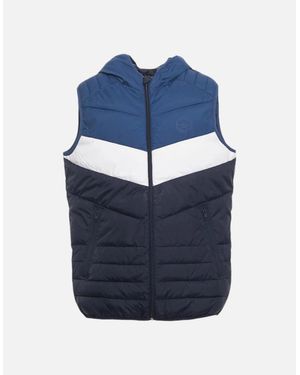 Jack & Jones Jack And Jones Puffer Jacket Summer Sleeveless Body Warmer Padded Hoodie - Blue