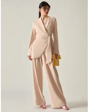 James Lakeland Cream Side Sash Blazer - Natural
