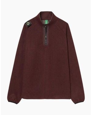 Ma Strum Prism Funnel Knit Wine Jumper - Purple