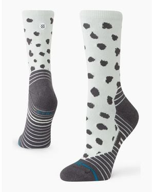 Stance Leopard Mid Crew Socks - White