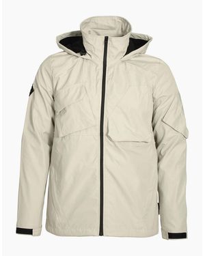 Bellfield Clothing Gamma Hooded Tech Jacket Bone - Natural