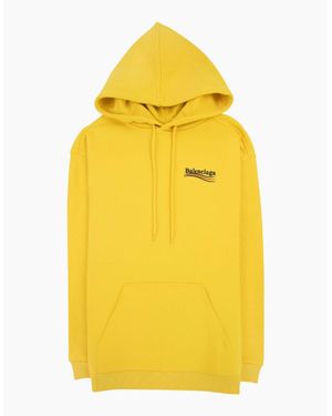 Balenciaga Political Campaign Embroidery Hoodie - Yellow