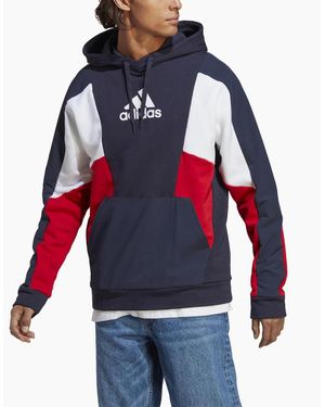 adidas Ess Colour Block Hoodie - Red