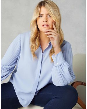 Live Unlimited London Pleated Sleeve Shirt - White