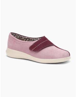 Hotter Wrap Wide Fit Warmlined Slippers - Pink