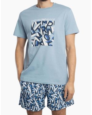 Emporio Armani Swim Wear Sky Short Set - Blue