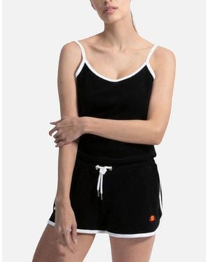 Ellesse Loron Playsuit Jumpsuit Sports Summer Playsuit Dungarees - Black