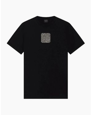 ARMANI EXCHANGE Regular Fit Foil Logo/ T-Shirt - Black