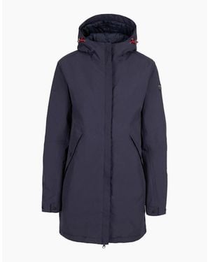 Trespass Hooded Snap Button Flap Pocket Solid Patterned Rain Jacket - Blue