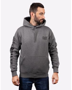 Caterpillar Trademark Banner Hoodie Sweatshirt Dark - Grey