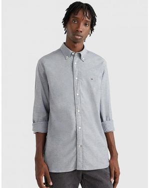 Tommy Hilfiger Core 1985 Flex Long Sleeve Oxford Shirt - Grey
