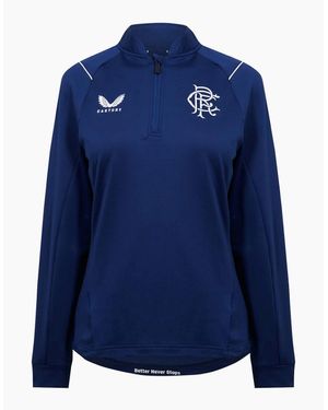 Castore Rangers Fc Zip Neck Regular Fit Sweatshirt - Blue