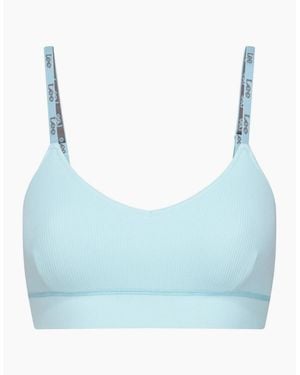 Lee Jeans Alvina Cropped V-Neck Bra Top - Blue