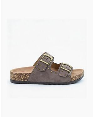Heavenly Feet Polly Mules Sandals Bark - Brown